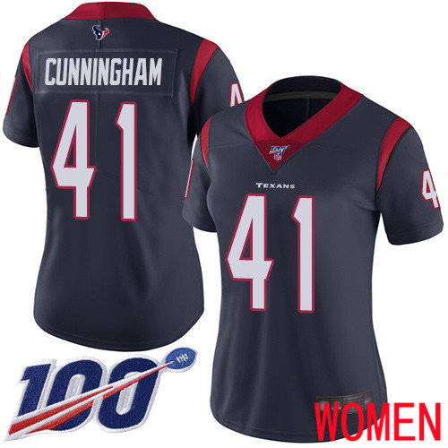 Houston Texans Limited Navy Blue Women Zach Cunningham Home Jersey NFL Football #41 100th Season Vapor Untouchable